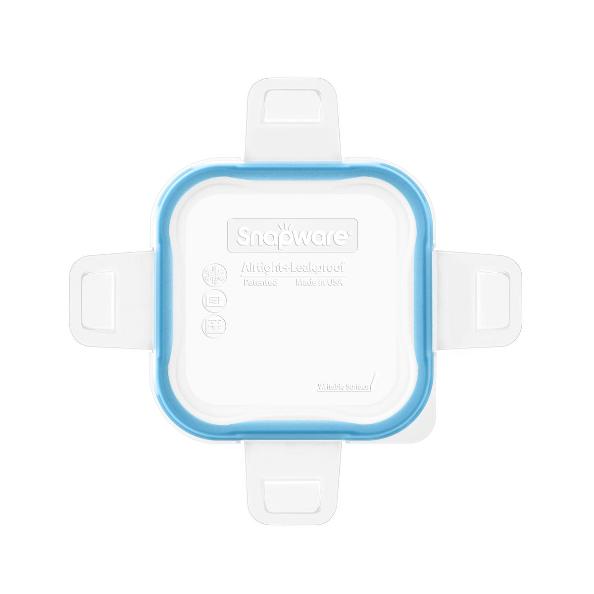 Total Solutions Square Small Plastic Lid with Light Blue Seal