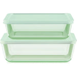 Simply Store® Tinted 4-piece Rectangle Storage Set with Green Plastic Lids
