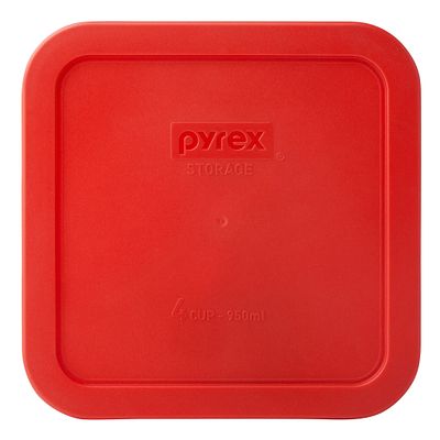 4 Cup Square Storage Plastic Lid Red