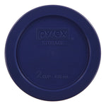 2 Cup Dark Blue Round Plastic Lid