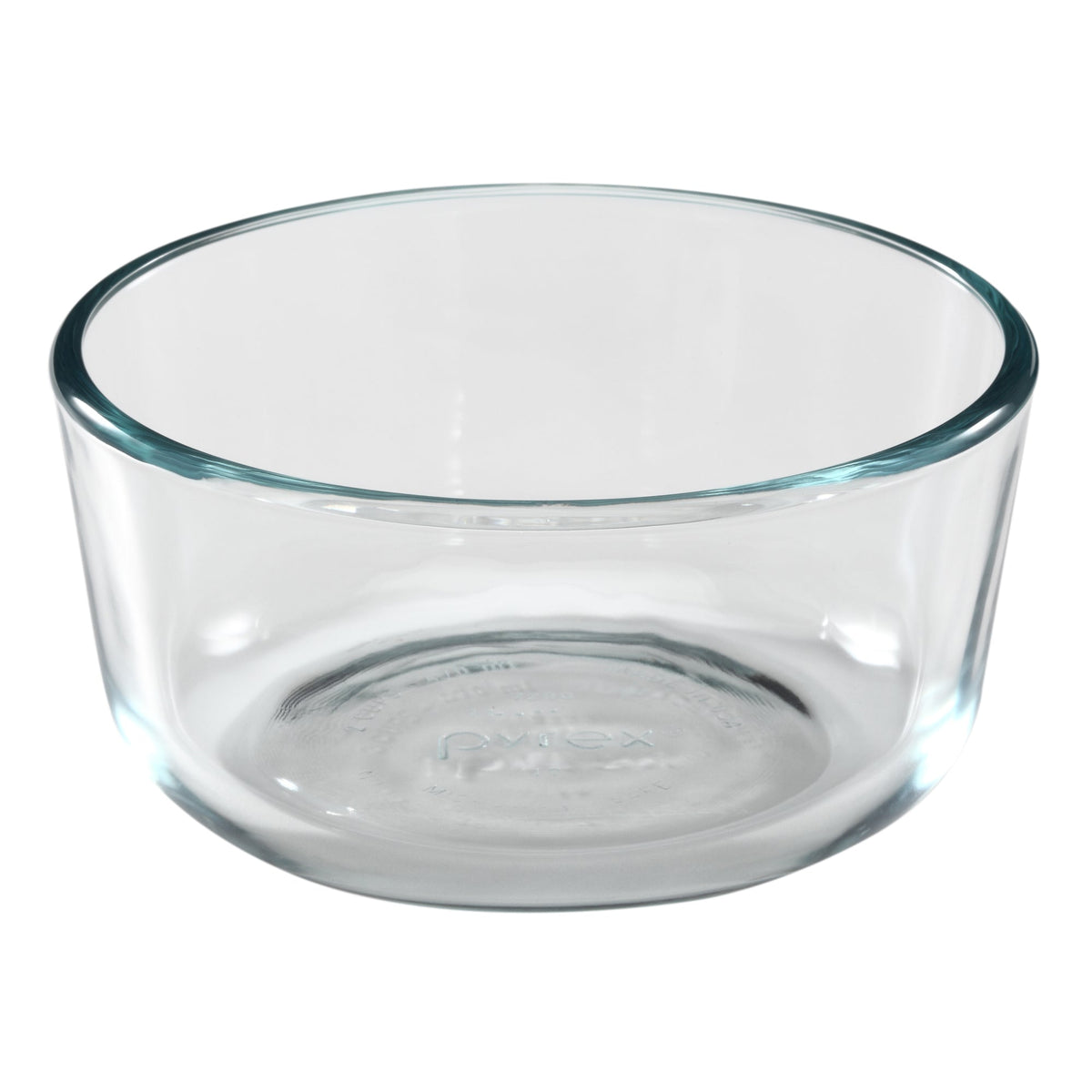 Clear glass bowl on a white background