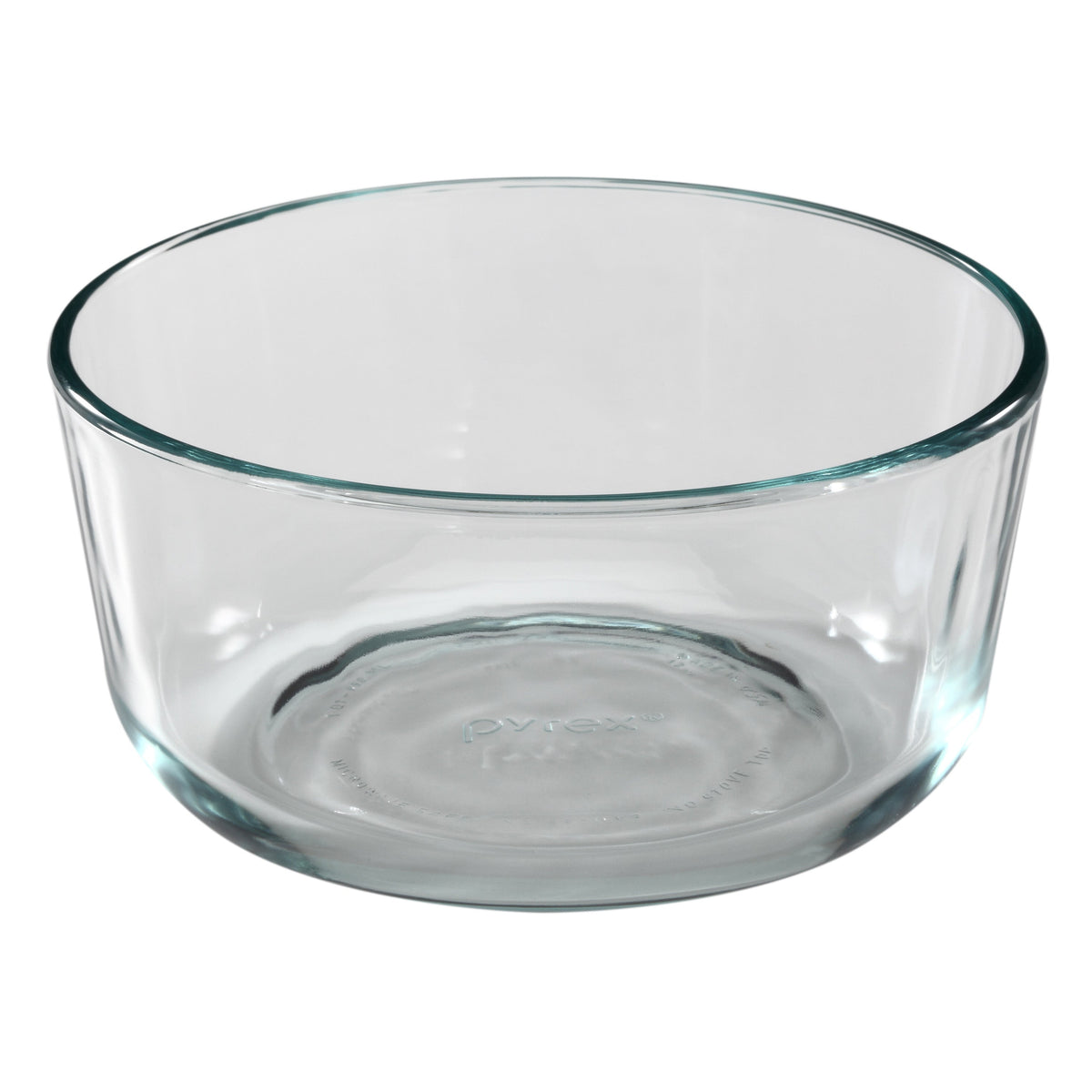 Clear glass bowl on a white background